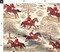 Horses Hunting Fox Hunt Toile English Countryside Rustic Traditional Classic Hunt Equestrian Custom Printed Fabric by Spoonflower Various Fabrics by the Yard or Fat Quarter